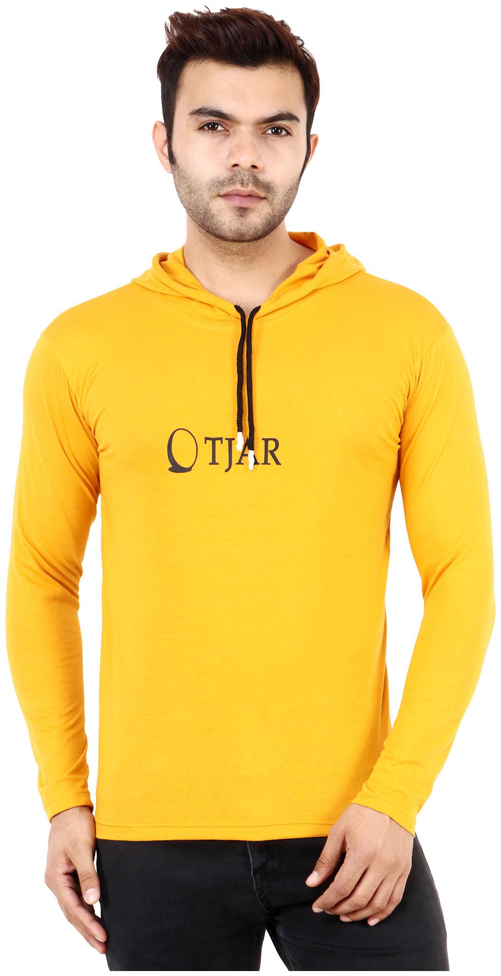 

TJAR Men Orange Regular fit Cotton Blend Hood T-Shirt - Pack Of 1