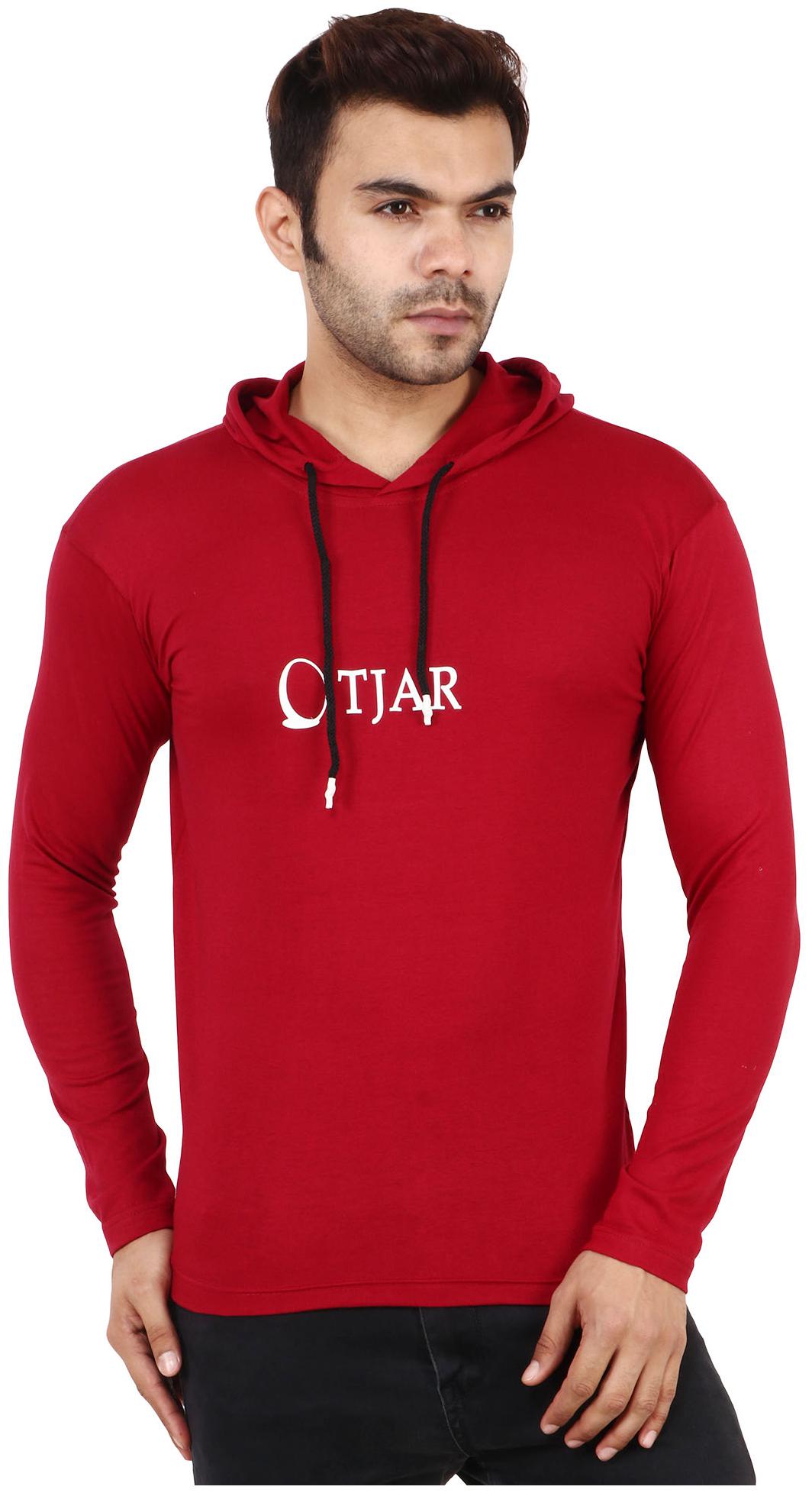 

TJAR Men Maroon Regular fit Cotton Blend Hood T-Shirt - Pack Of 1