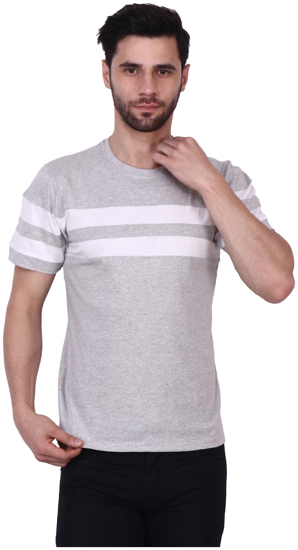 

TJAR Men Grey Regular fit Cotton Blend Round neck T-Shirt - Pack Of 1