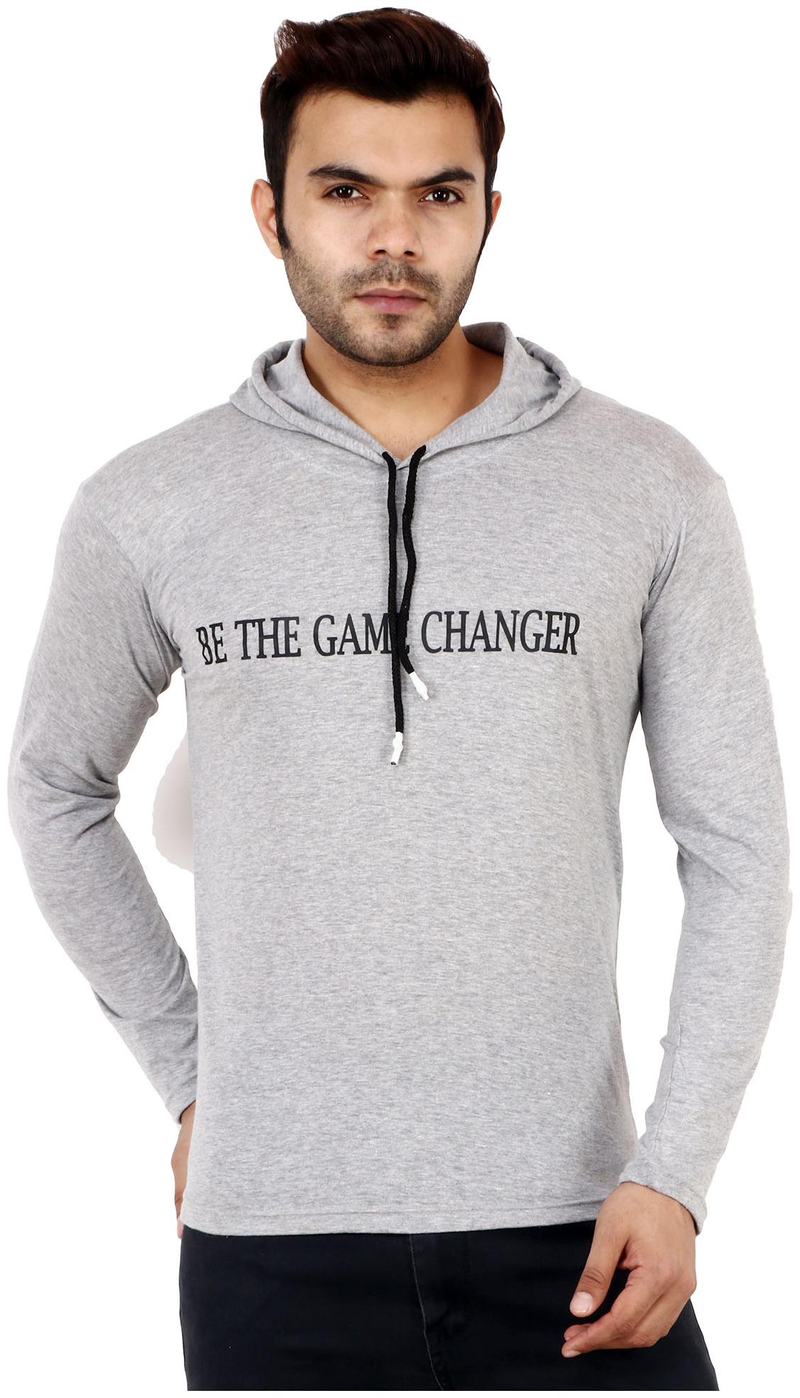 

TJAR Men Grey Regular fit Cotton Blend Hood T-Shirt - Pack Of 1