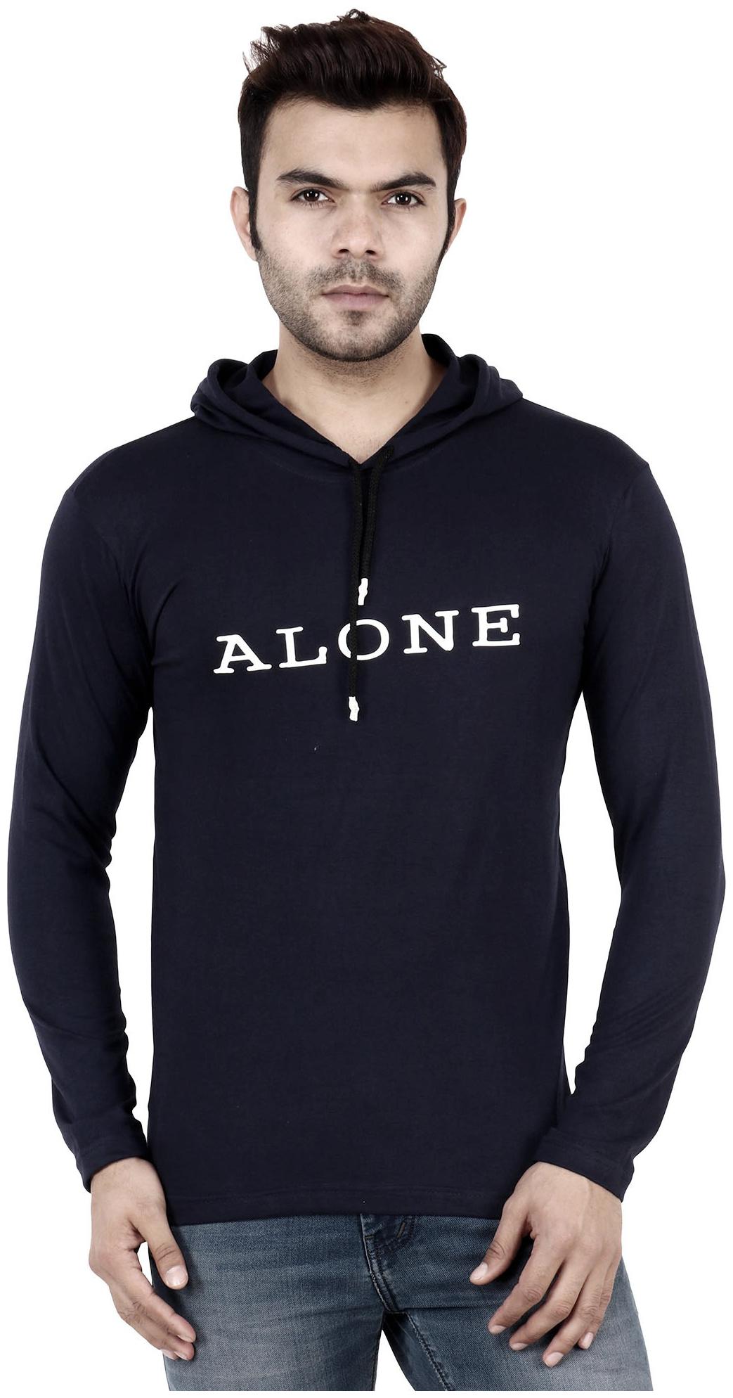 

TJAR Men Black Regular fit Cotton Blend Hood T-Shirt - Pack Of 1