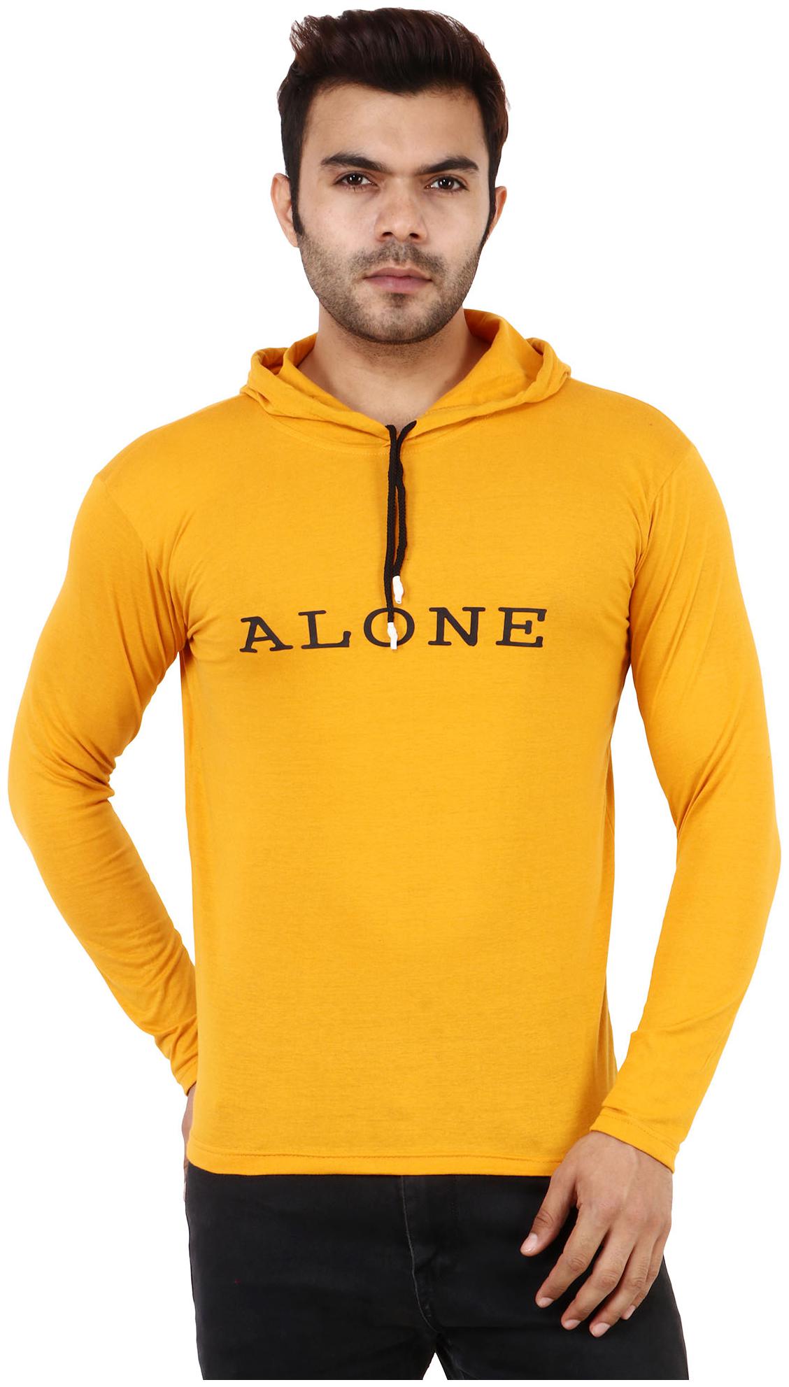 

TJAR Men Mustard Regular fit Cotton Blend Hood T-Shirt - Pack Of 1