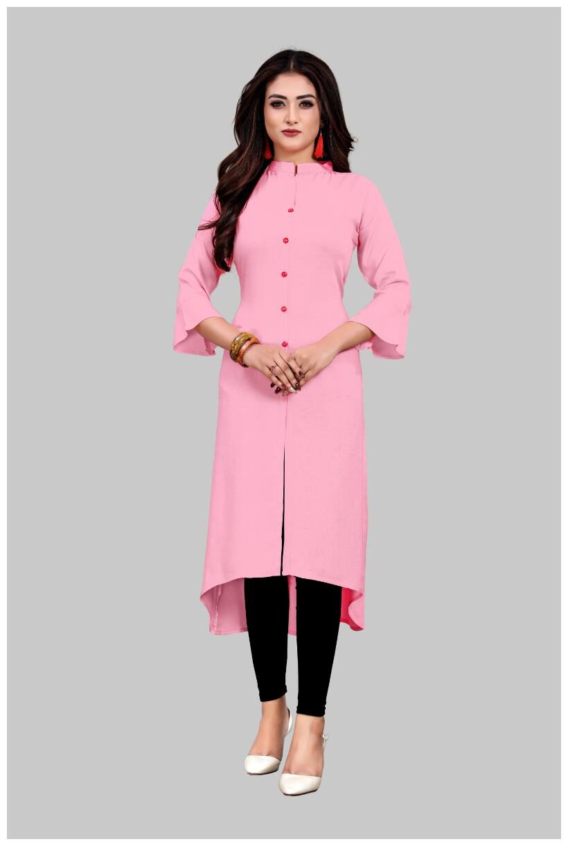 

TMF Women Pink Solid Straight Kurti