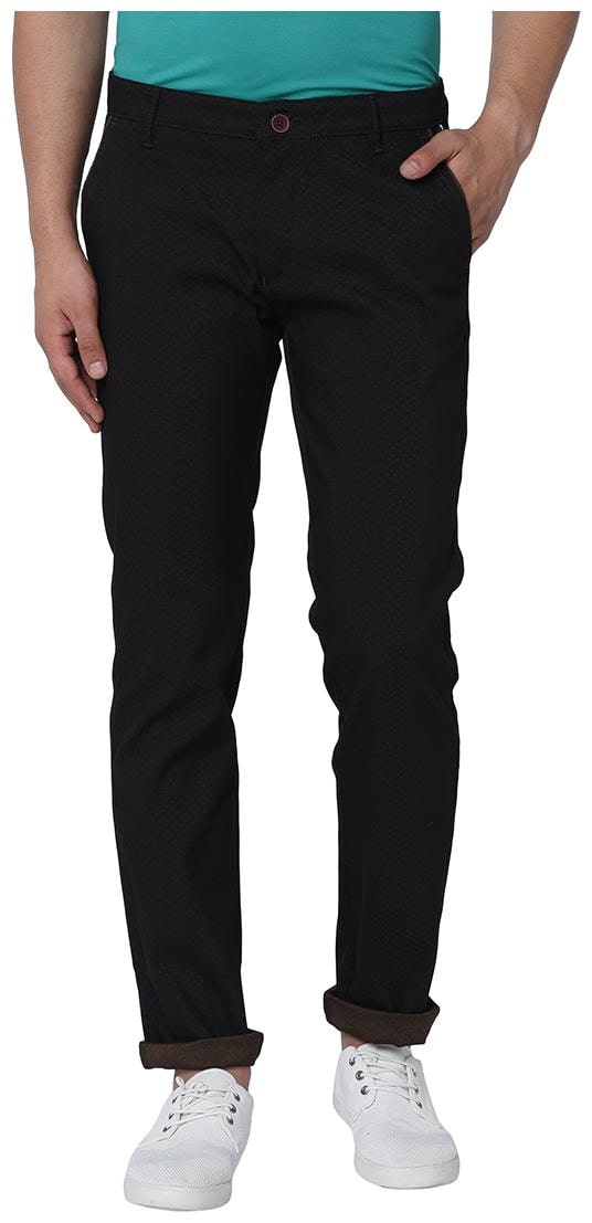 

Tng Men Black Solid Slim fit Travel friendly Regular trousers
