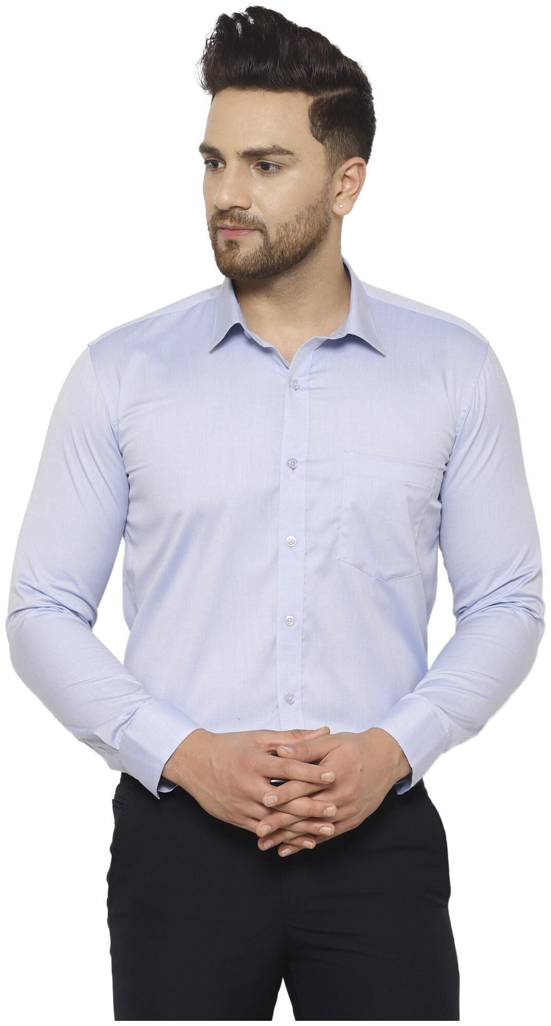 

Tng Men Blue Solid Slim Fit Casual Shirt
