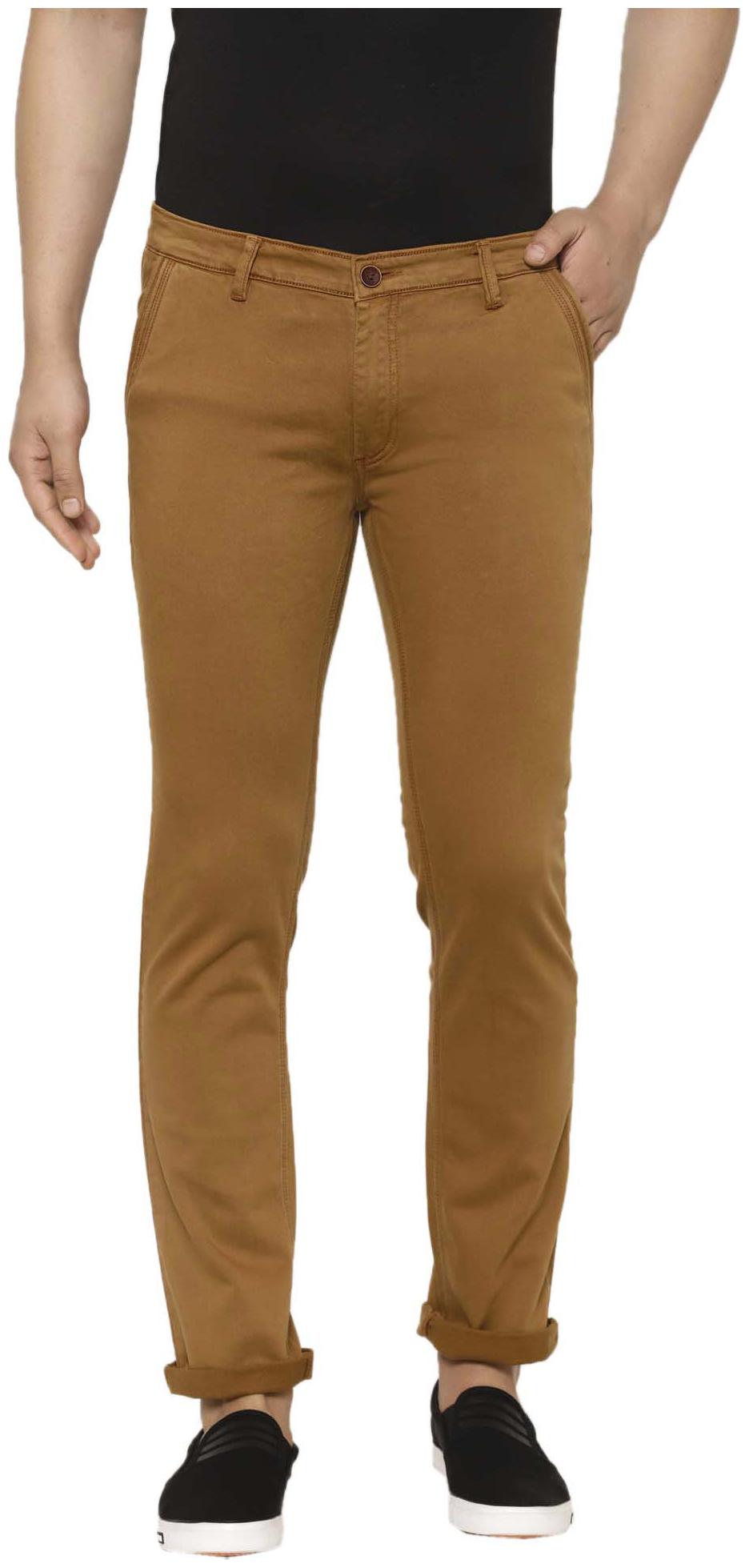 

Tng Men Brown Solid Slim fit Chinos
