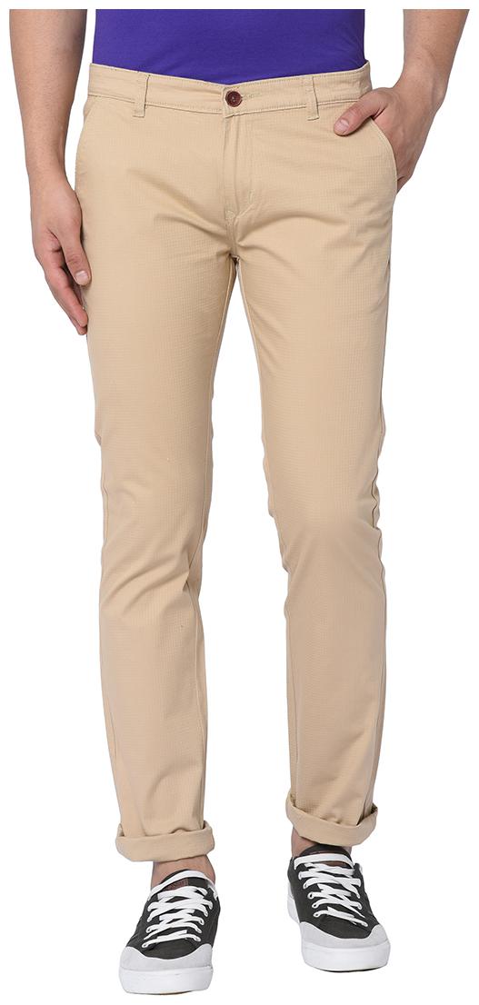 

TNG Men Beige Checked Slim fit Regular trousers