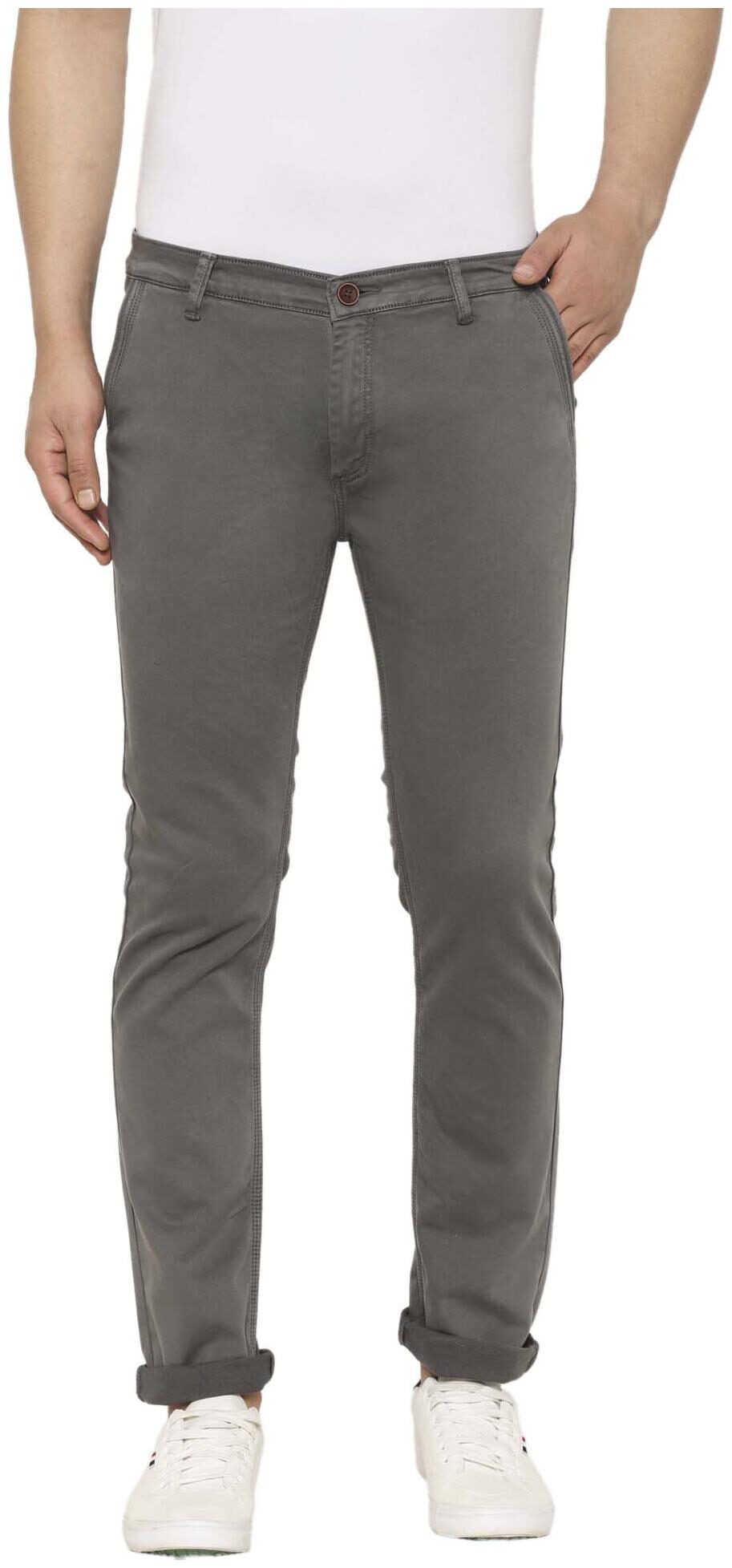 

Tng Men Grey Solid Slim fit Chinos