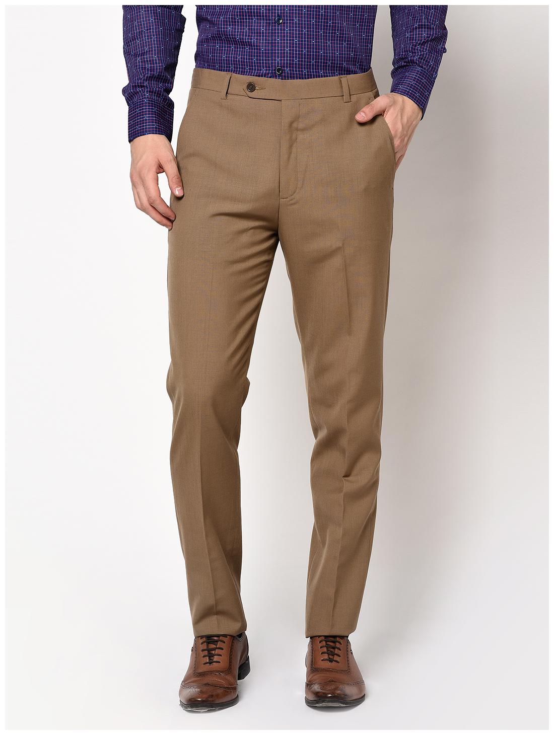 

Tng Men Solid Regular Fit Formal Trouser - Brown