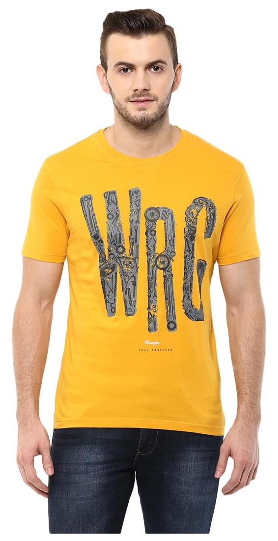 

Wrangler Men Yellow Regular fit Cotton Round neck T-Shirt - Pack Of 1