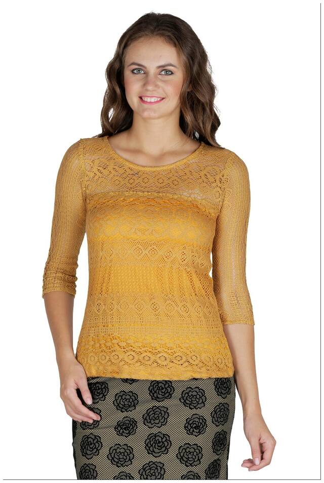 Mayra Women Printed Regular top - Brown