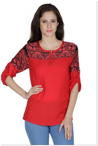 Mayra Women Polka dots Regular top - Red