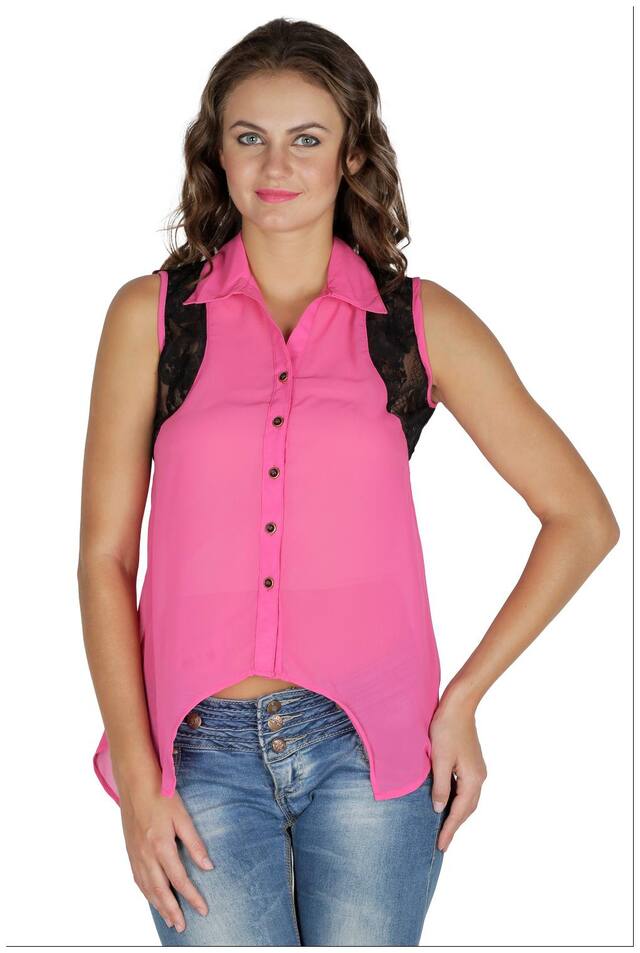 Mayra Women Solid Regular top - Pink