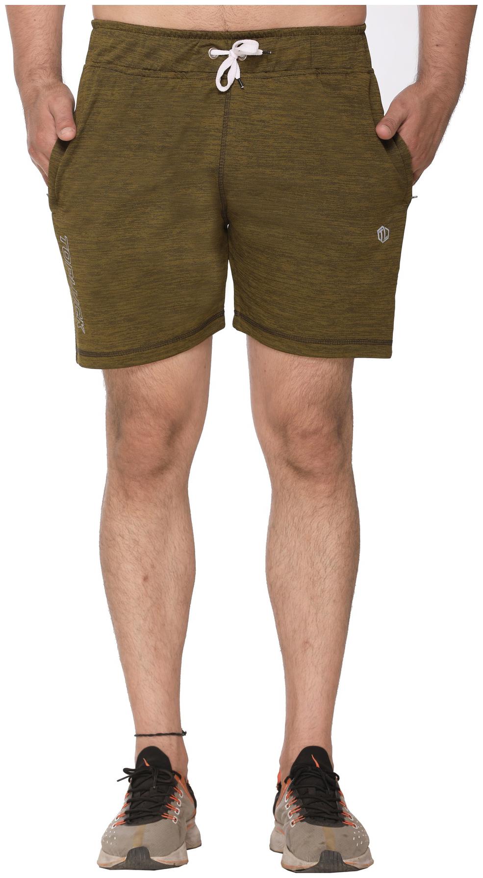 

TOPLUCK Men Polyester Olive Regular Shorts