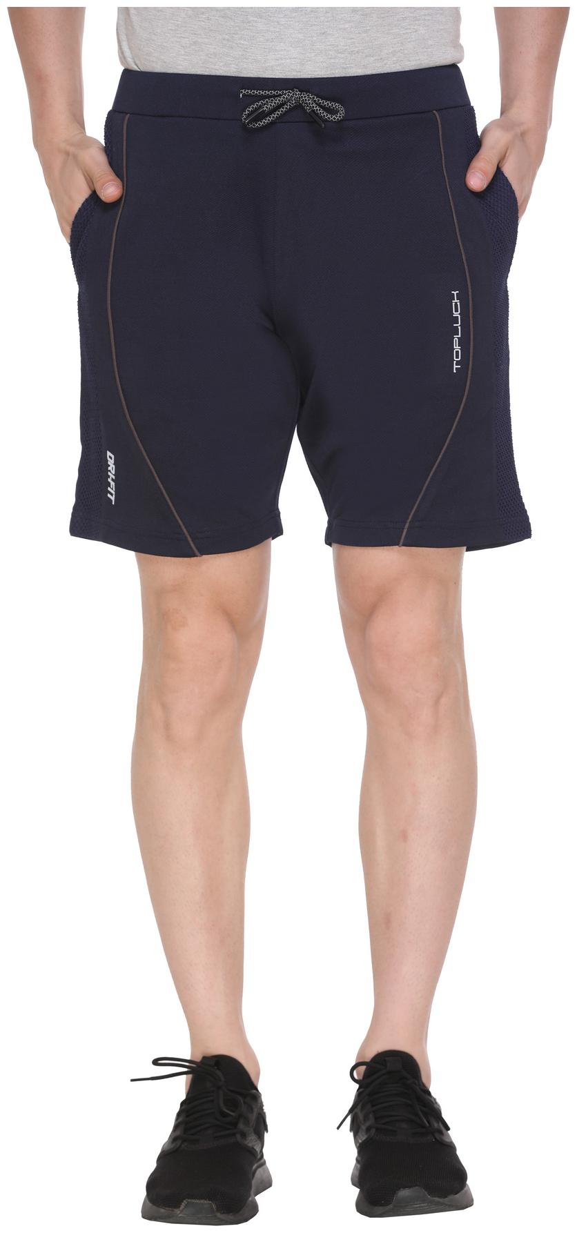 

TOPLUCK Polyester Navy Blue Color Shorts For Men