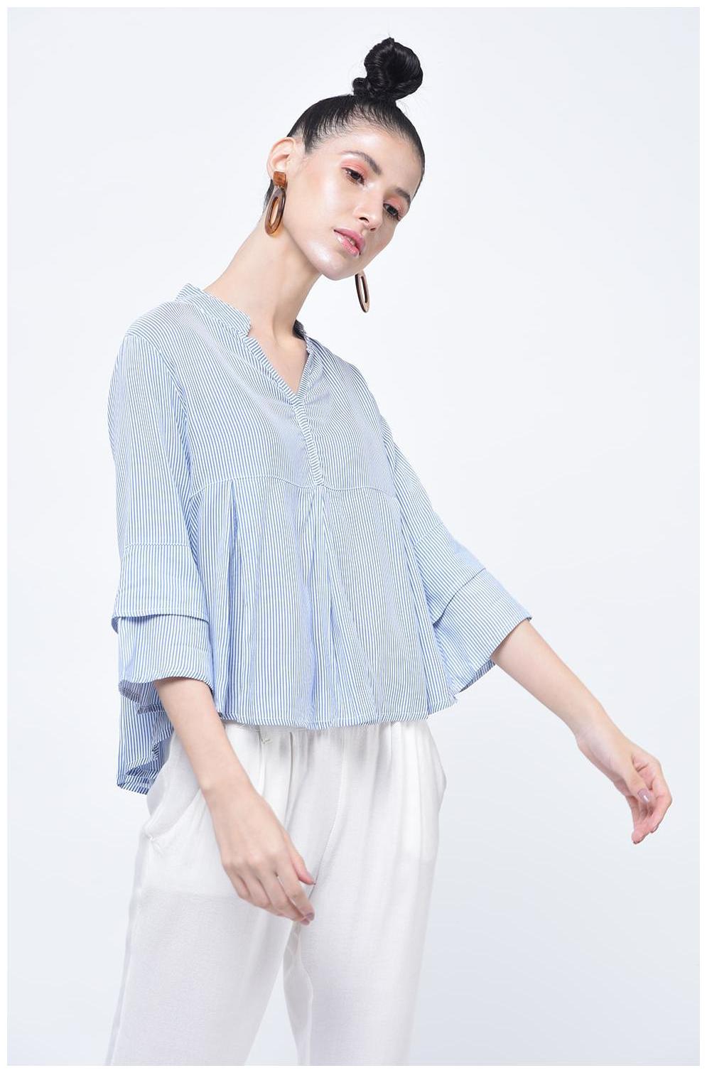 

HRIKSHIKA FASHION Women Solid Regular top - Blue