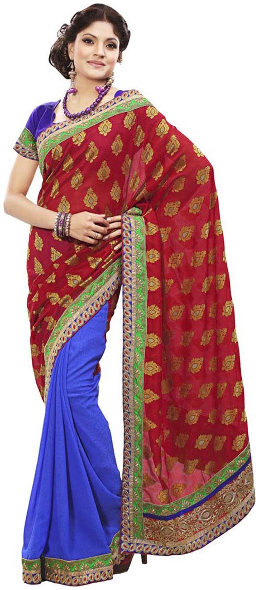 

Touch Trend Banarsi Jacquard Designer Saree