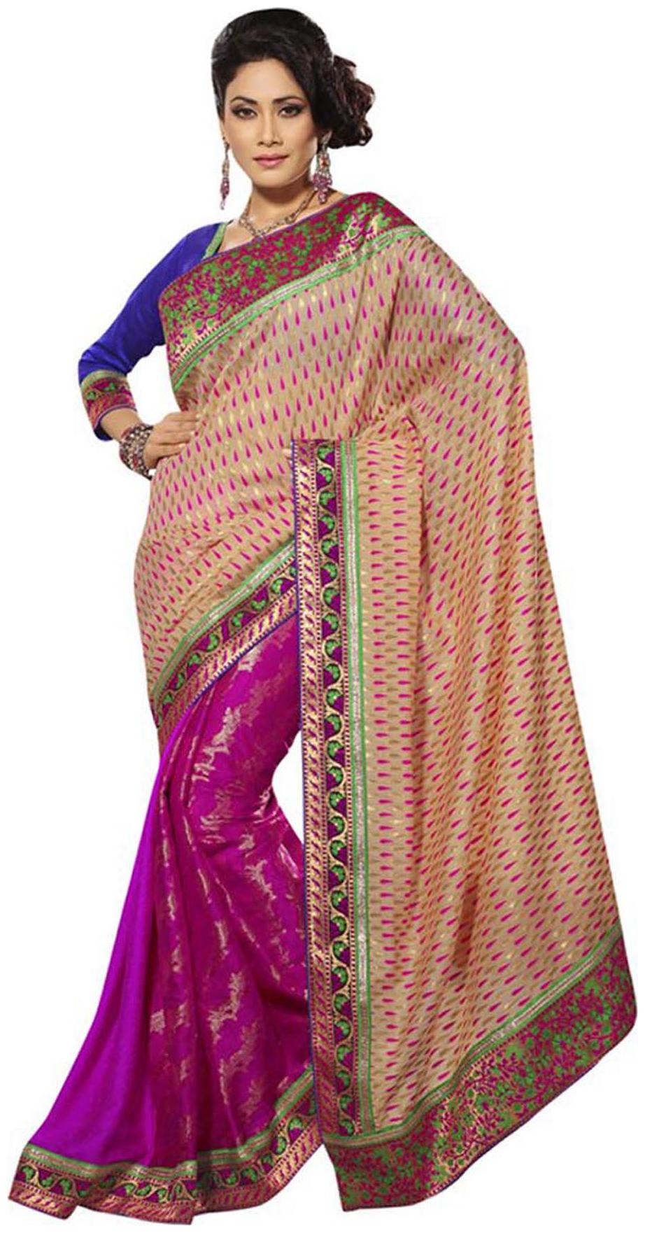 

Touch Trend Purple Banarasi Jaquard Saree