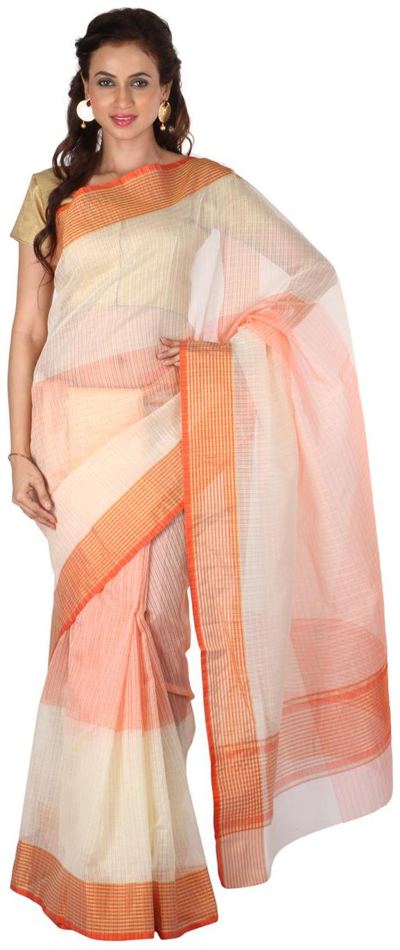 

Touch Trends Peach Banarasi Silk Saree