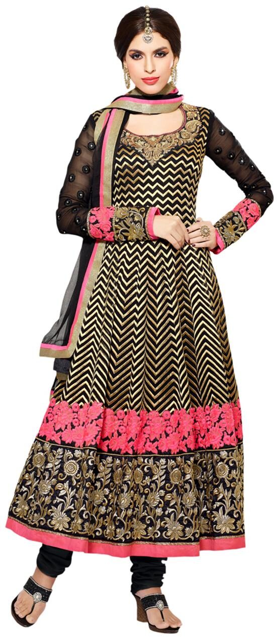 

Touch Trends Black Georgette Dress Material