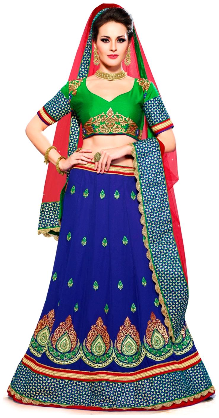 

Touch Trends Blue Faux Georgette Lehenga