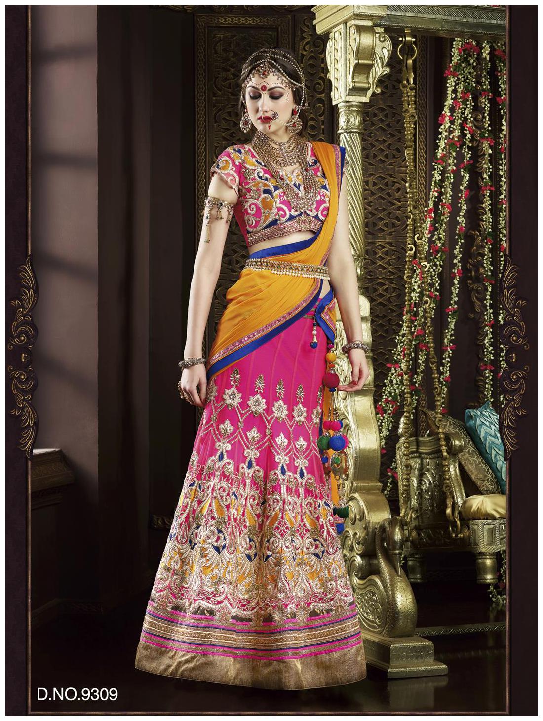 

Touch Trends Fuchsia Net Lehenga