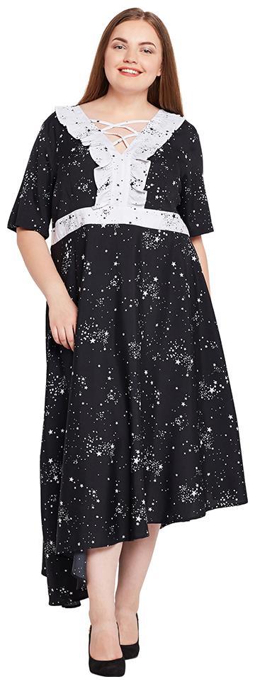 

OXOLLOXO Black Printed A-line dress