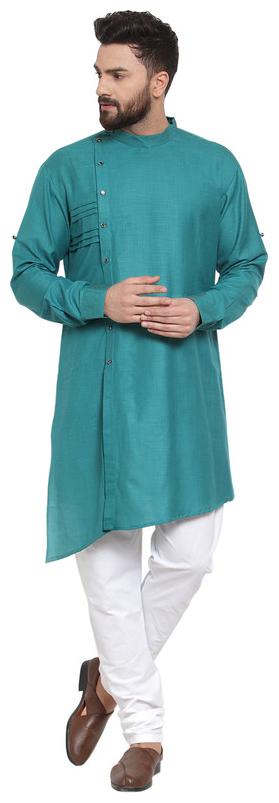 

TREEMODA Green Solid Kurta and Pyjamas