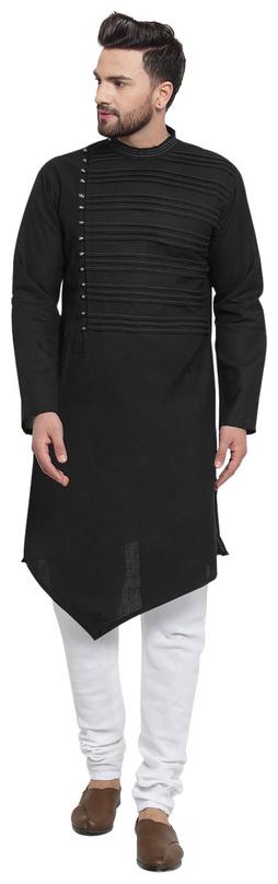 

TREEMODA Black Solid Kurta and Pyjamas