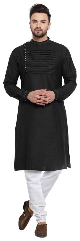 

TREEMODA Black Solid Kurta and Pyjamas