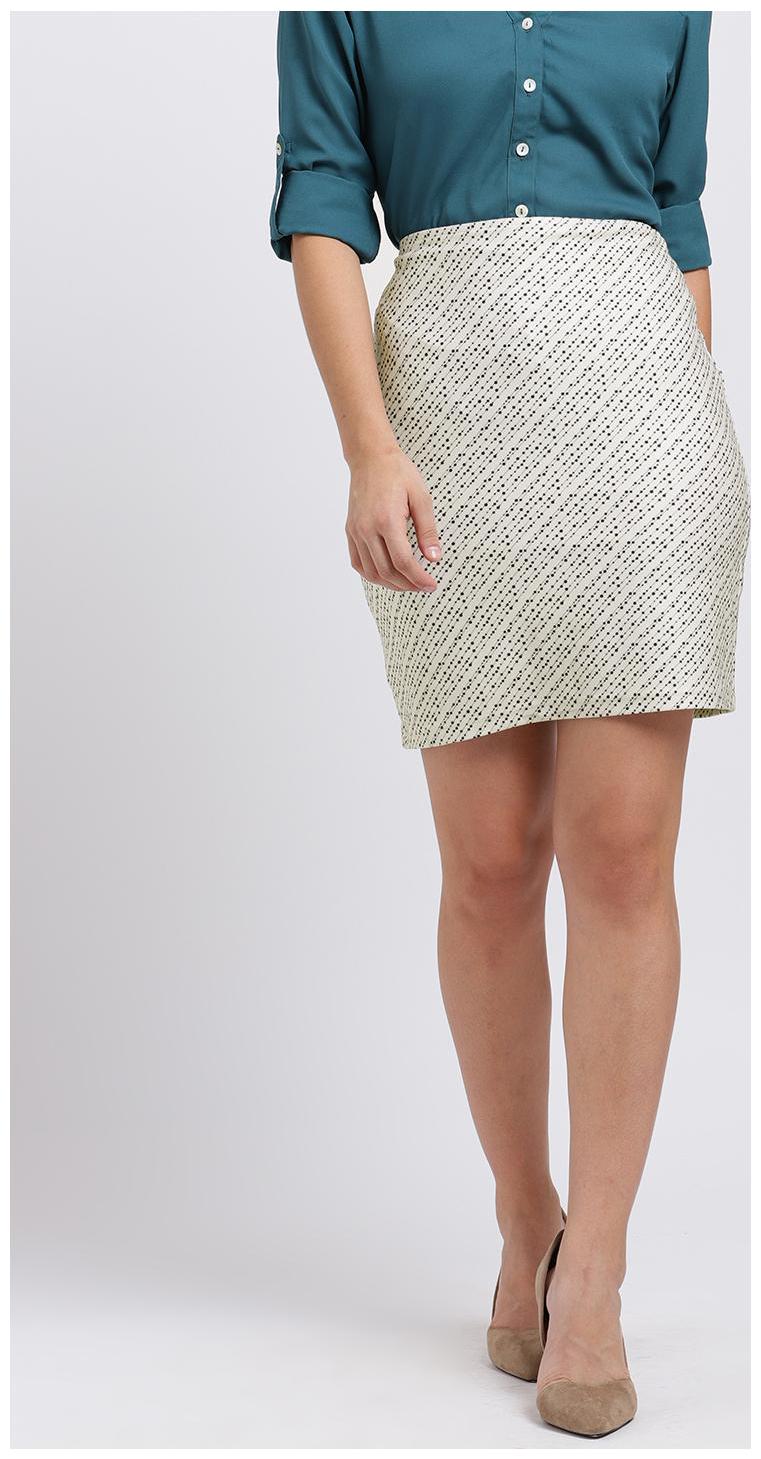 

Trend Arrest Polka dots Pencil skirt Mini Skirt - Cream