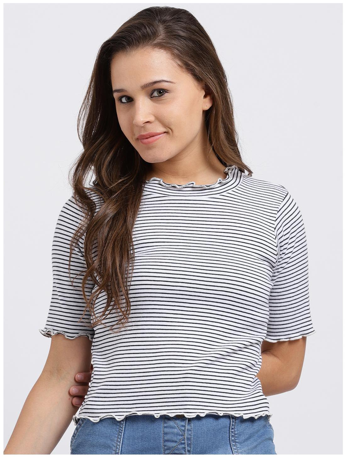 

Trend Arrest Women Striped Regular top - White