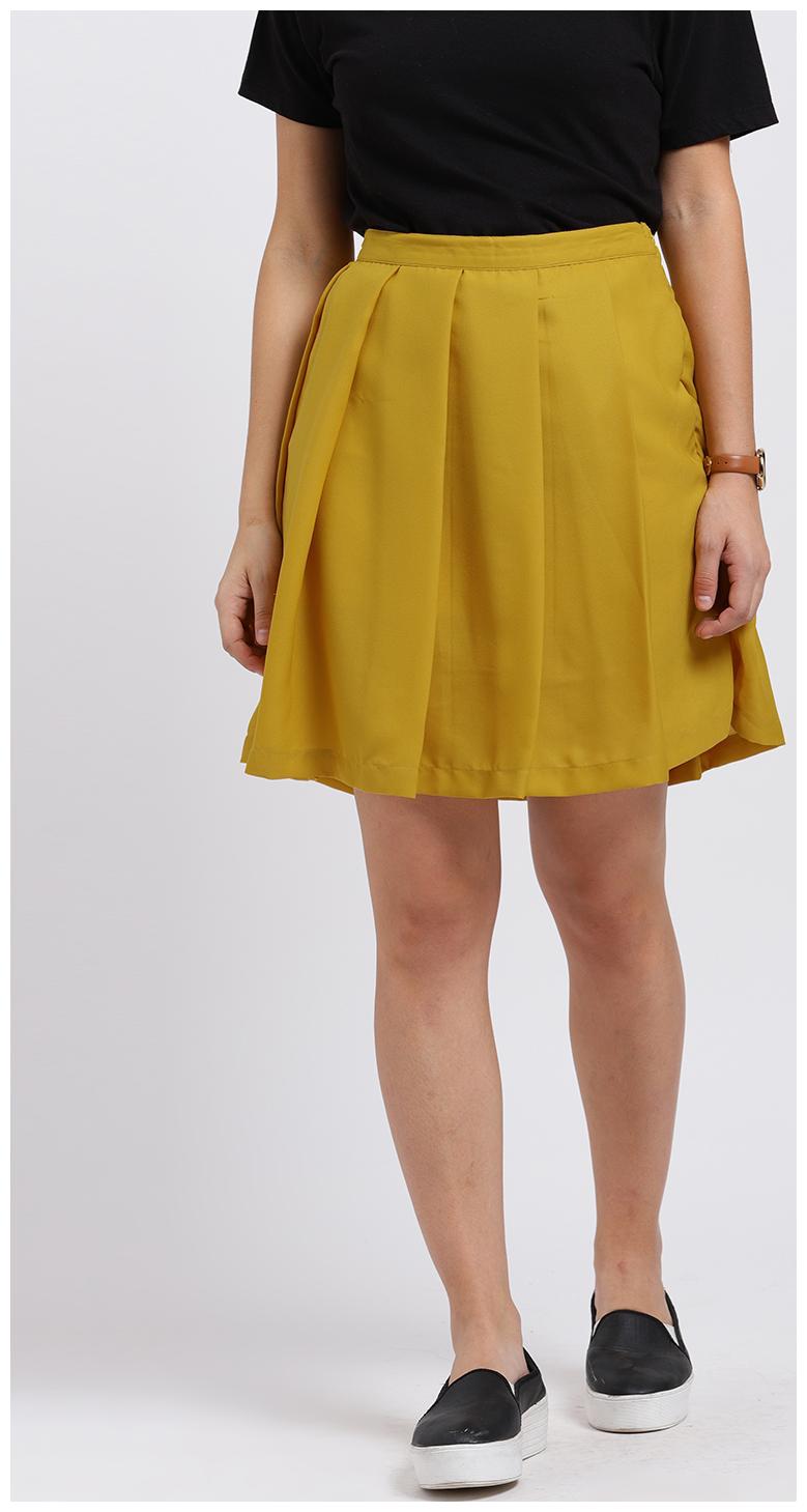 

Trend Arrest Solid Flared skirt Mini Skirt - Yellow