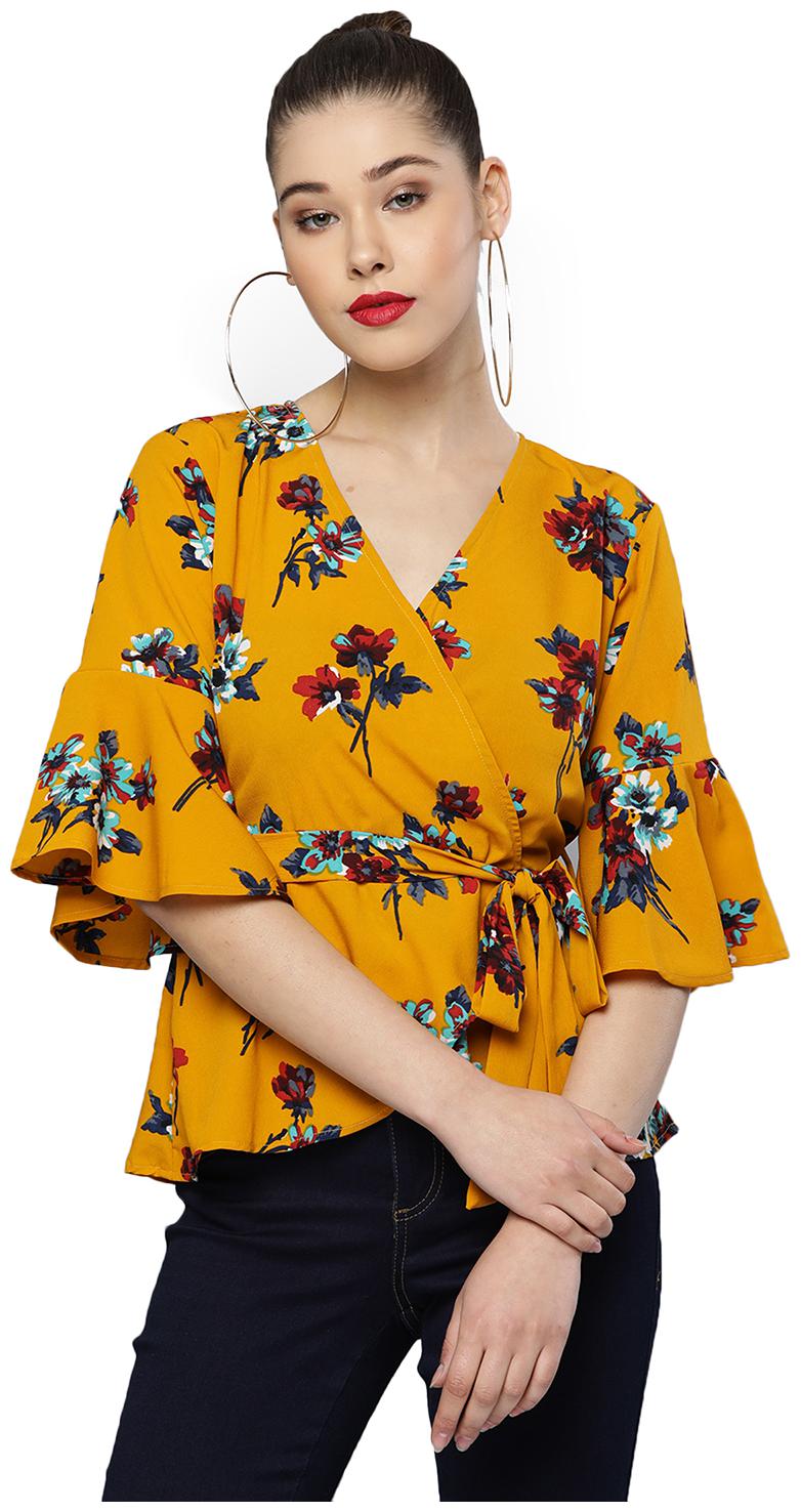 

Trend Arrest Women Floral Peplum top - Yellow