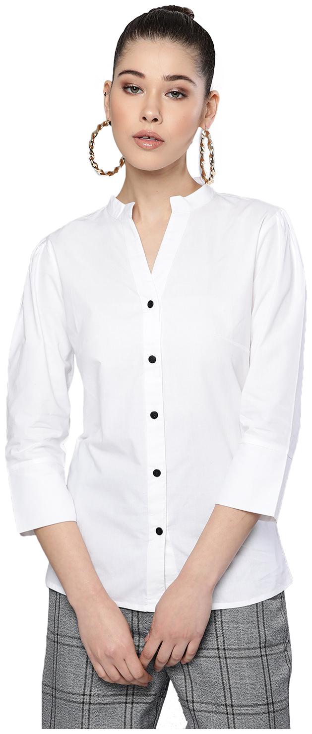 

Trend Arrest Women White Solid Regular Fit Shirt