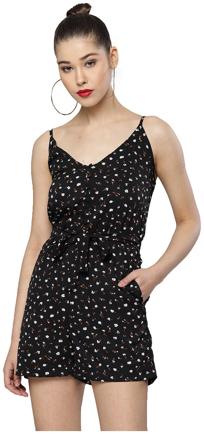 

Trend Arrest Floral Romper - Black
