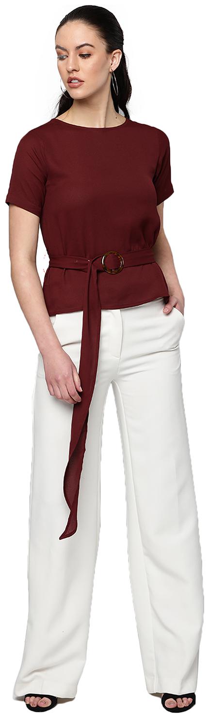 

Trend Arrest Women Solid Regular top - Maroon