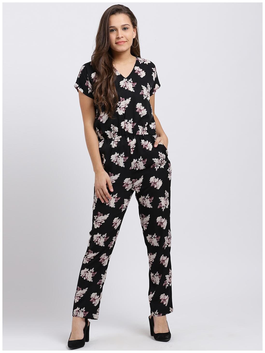 

Trend Arrest Floral Jumpsuit - Black