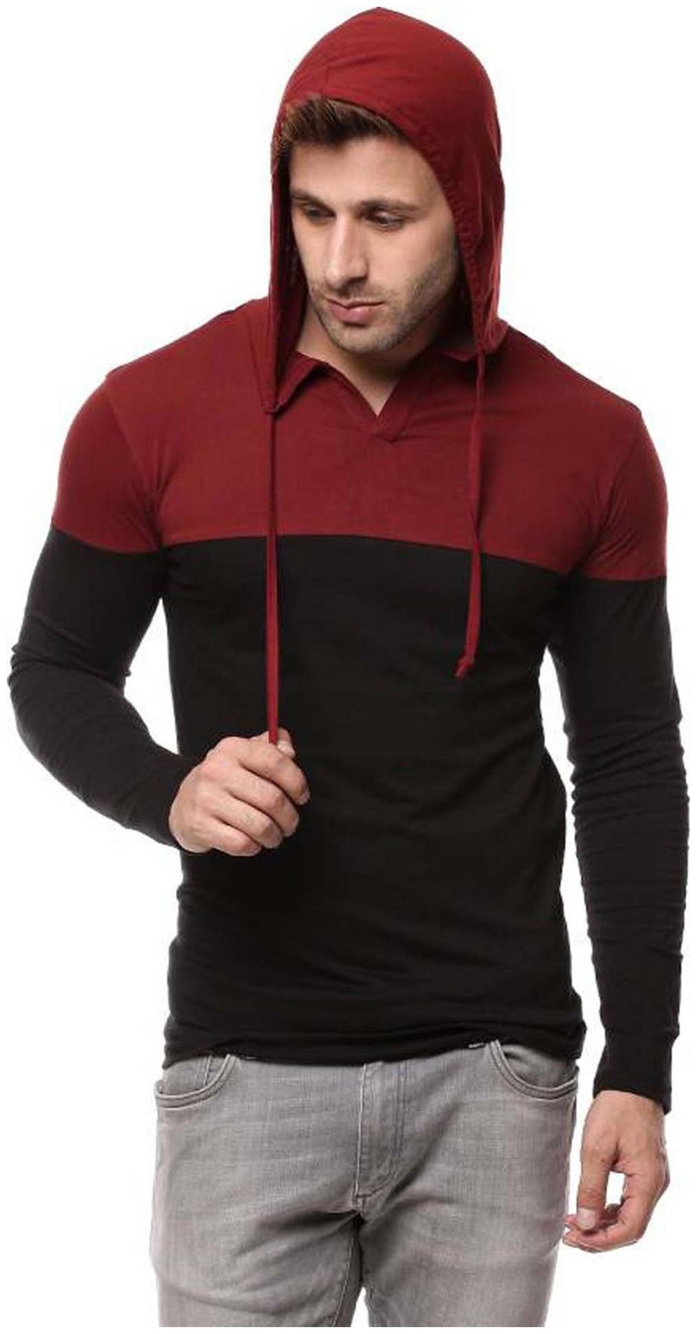

TREND FULL Men Black Regular fit Cotton Hood T-Shirt - Pack Of 1