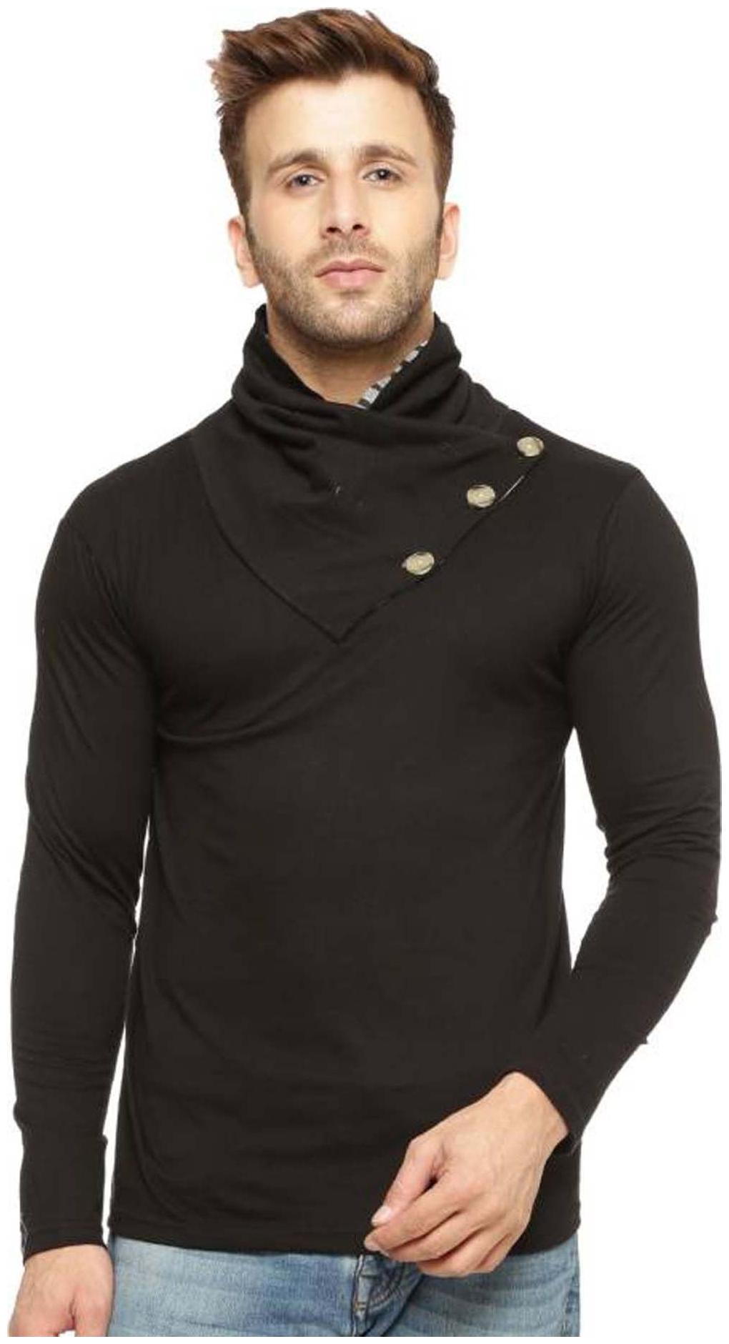 

TREND FULL Men Brown Regular fit Cotton Cowl neck T-Shirt - Pack Of 1