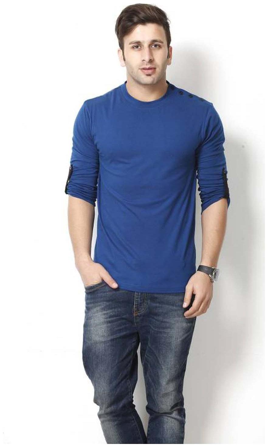 

TREND FULL Men Blue Regular fit Cotton Round neck T-Shirt - Pack Of 1
