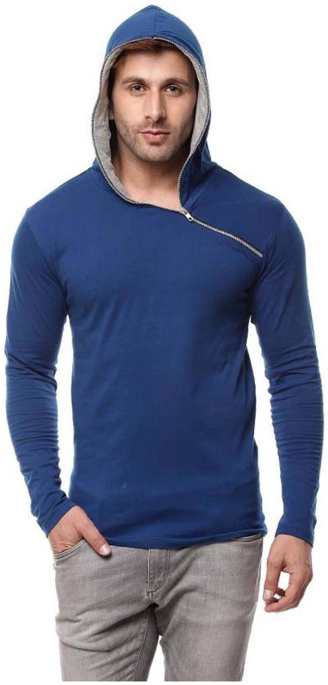 TREND FULL Men's Regular Fit Solid T-Shirt - Blue