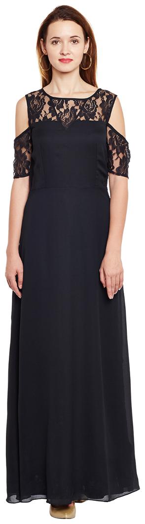 

Trendy Divva Black Printed A-line dress