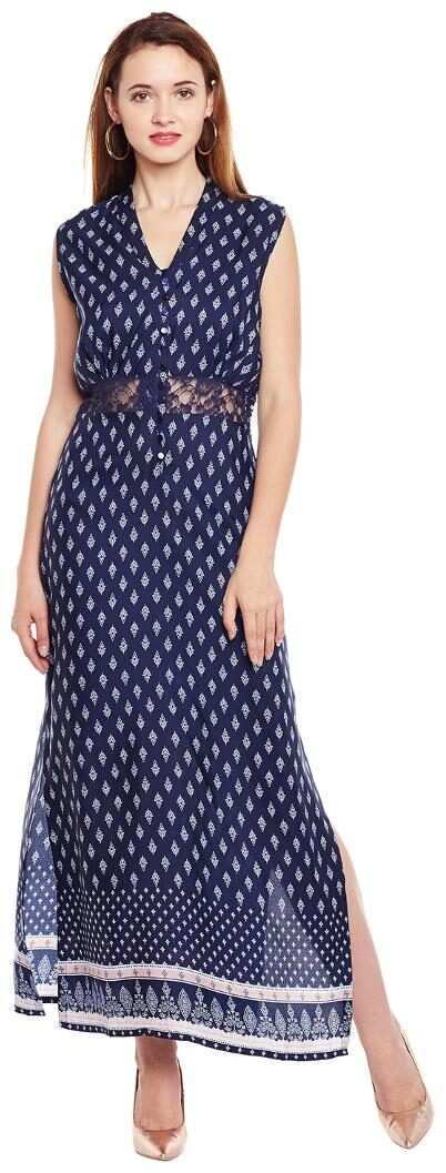 

Trendy Divva Blue Solid A-line dress