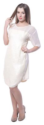 

Trendy Divva Cream Printed A-line dress