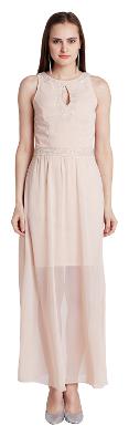 

Trendy Divva Beige Printed A-line dress