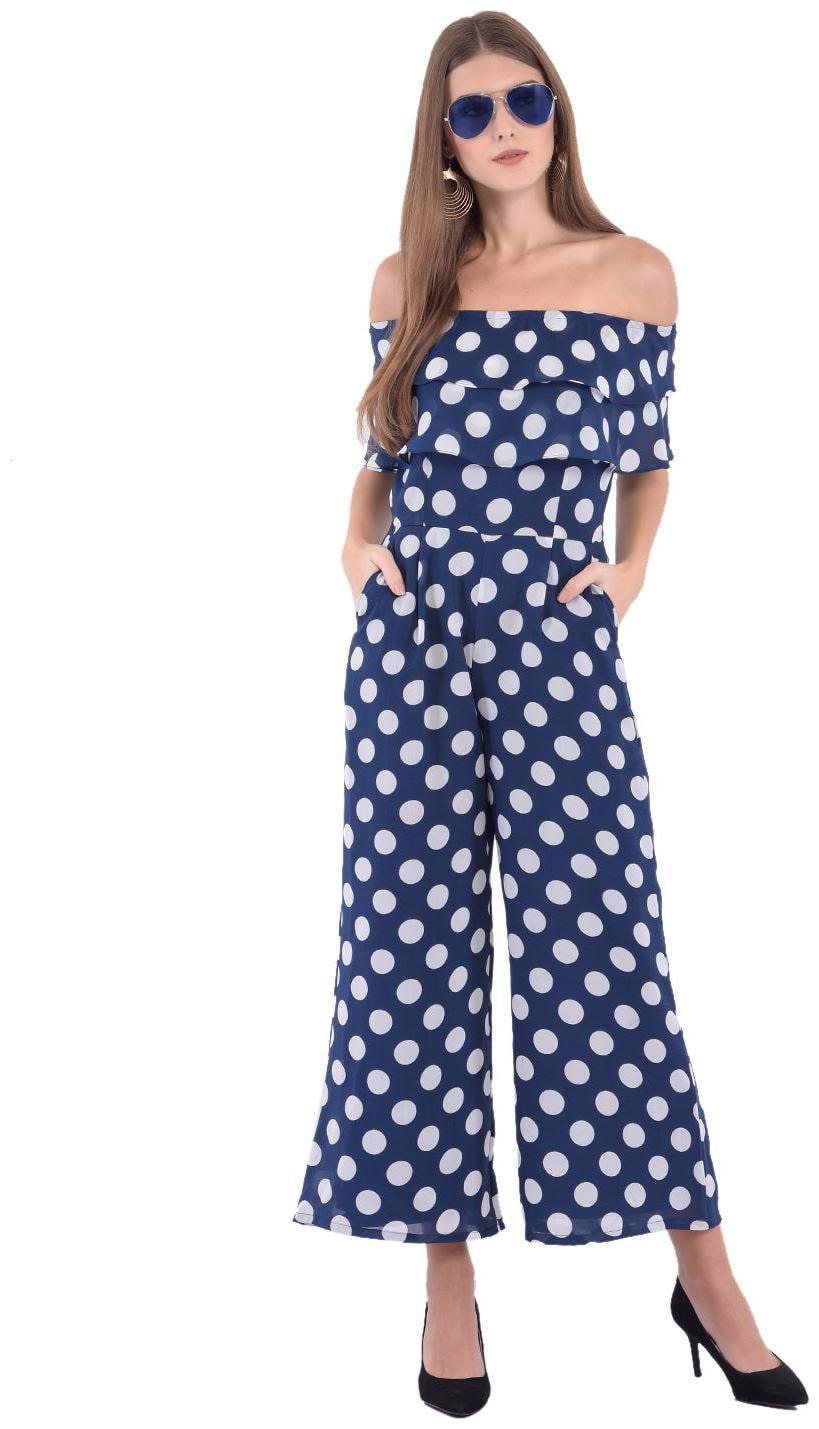 

Trendy Divva Polka dots Jumpsuit - Blue