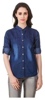 

Lady Bird Women Blue Printed Regular Fit Shirt