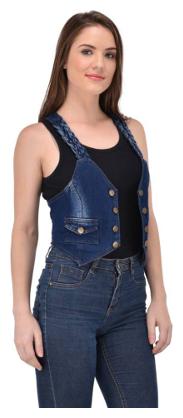 

Trendy Frog Women Denim Chotia Shrug Blue Large