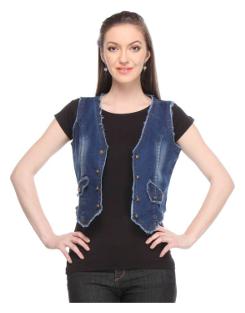 

Trendy Frog Women Rough look dark denim shrug Blue Small